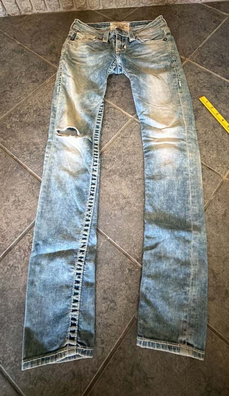 264 Big Star Vintage Collection Jenae Distressed Denim Jeans Size 24R
